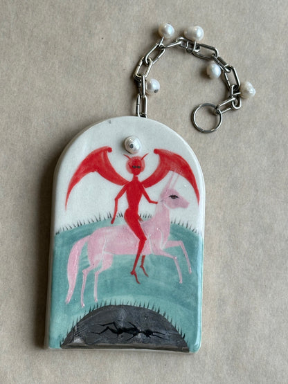 The Devil in the Pond - Ceramic Wall Charm