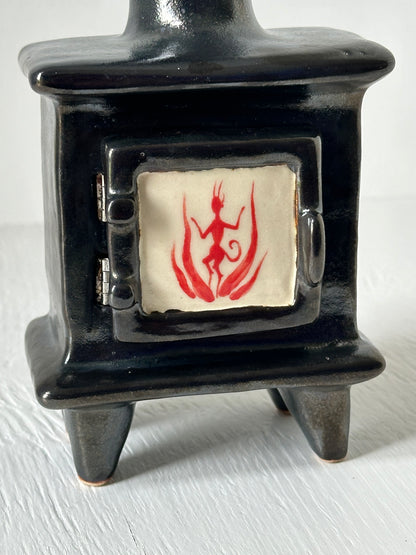 Ceramic Wood Stove - Incense Burner