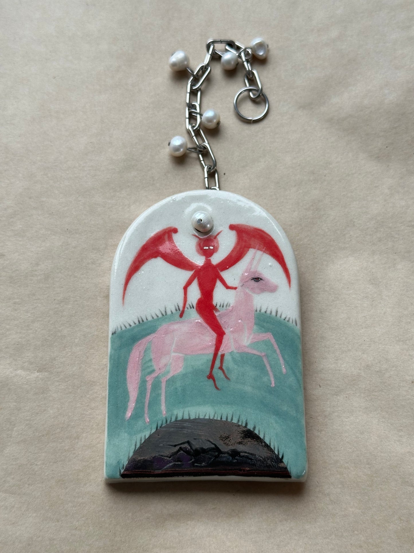 The Devil in the Pond - Ceramic Wall Charm
