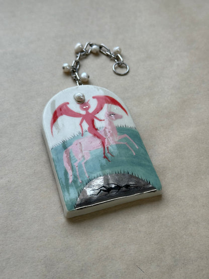 The Devil in the Pond - Ceramic Wall Charm