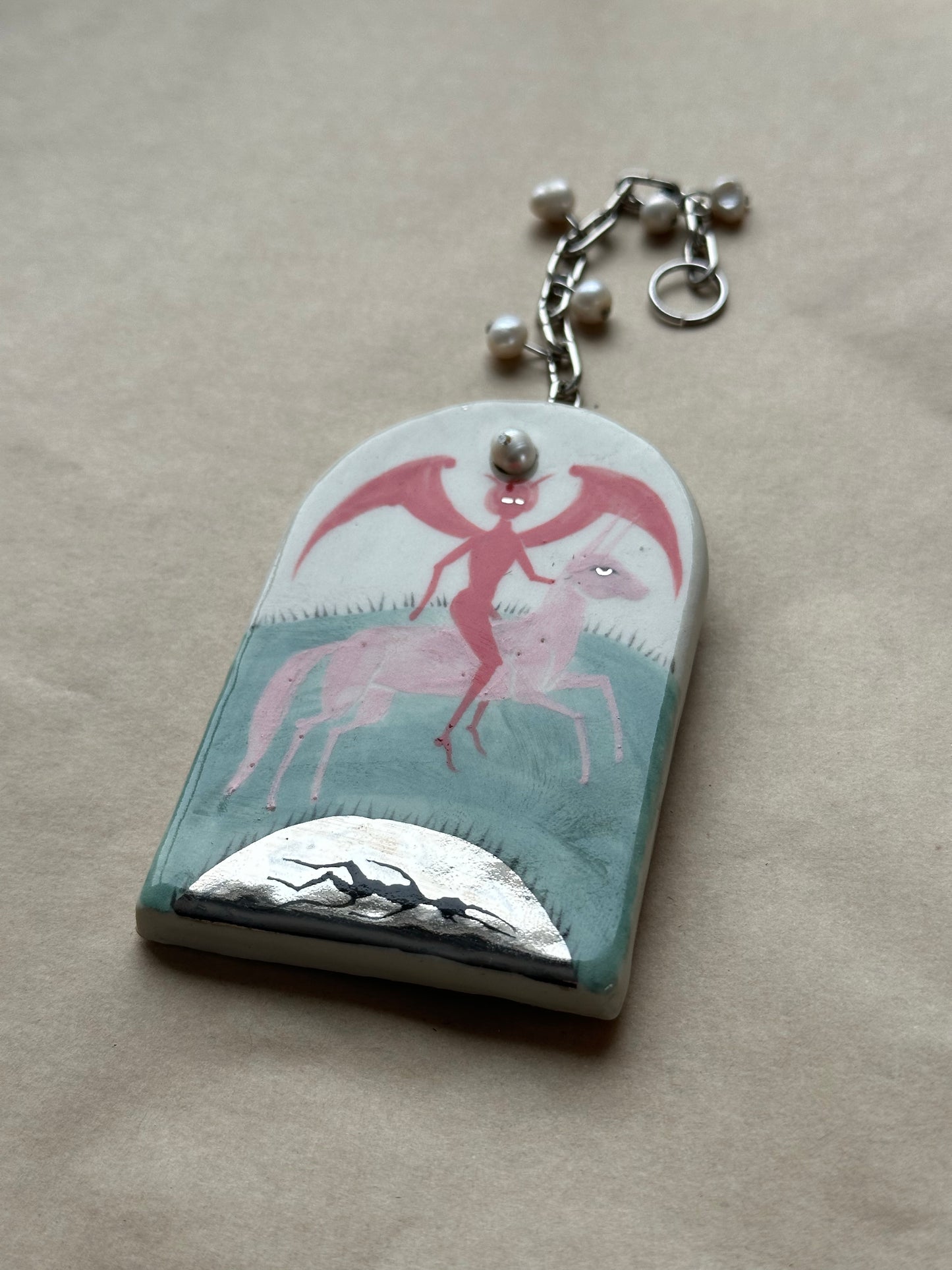 The Devil in the Pond - Ceramic Wall Charm