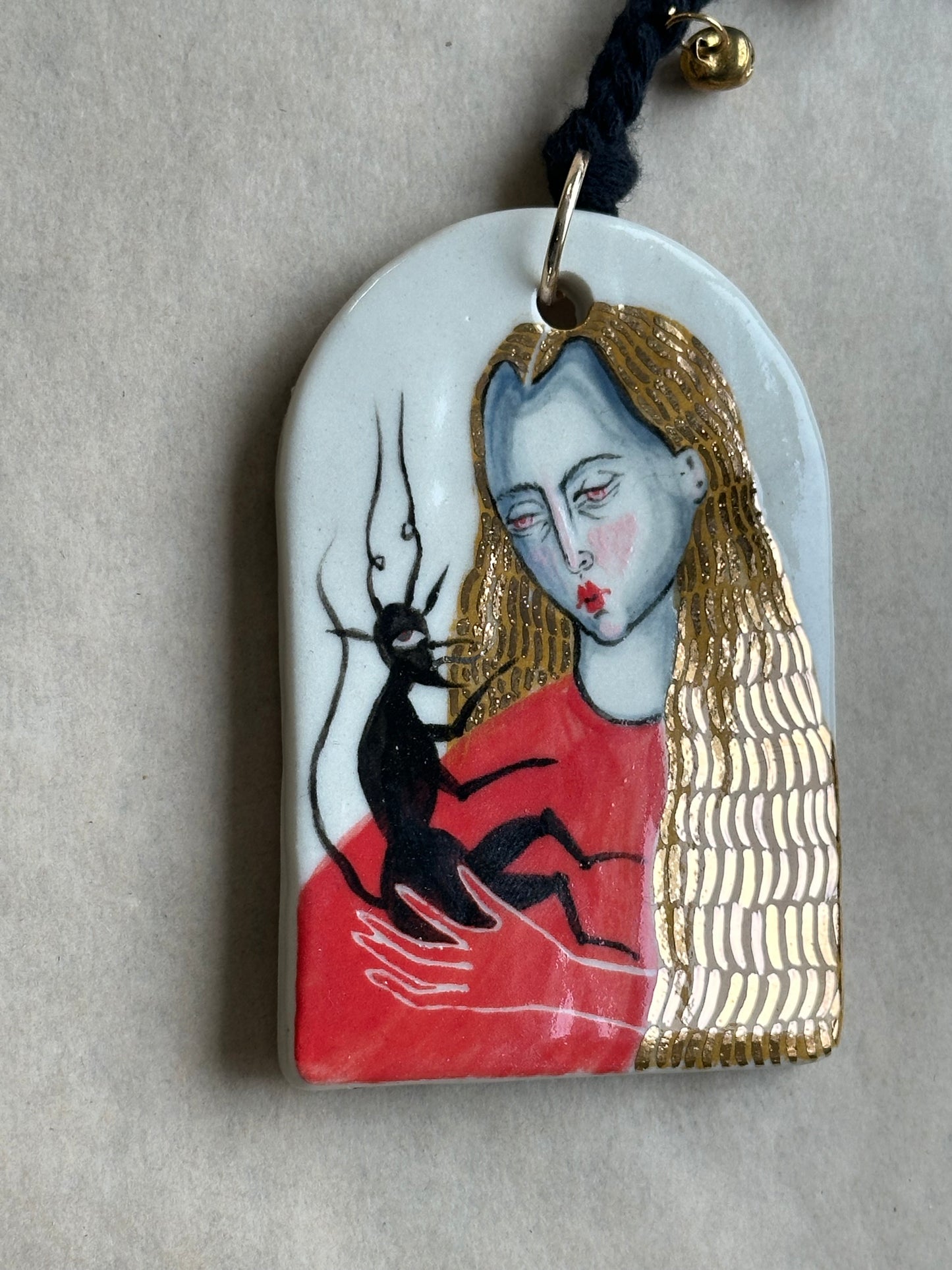 Mother and Child - Ceramic Wall Charm