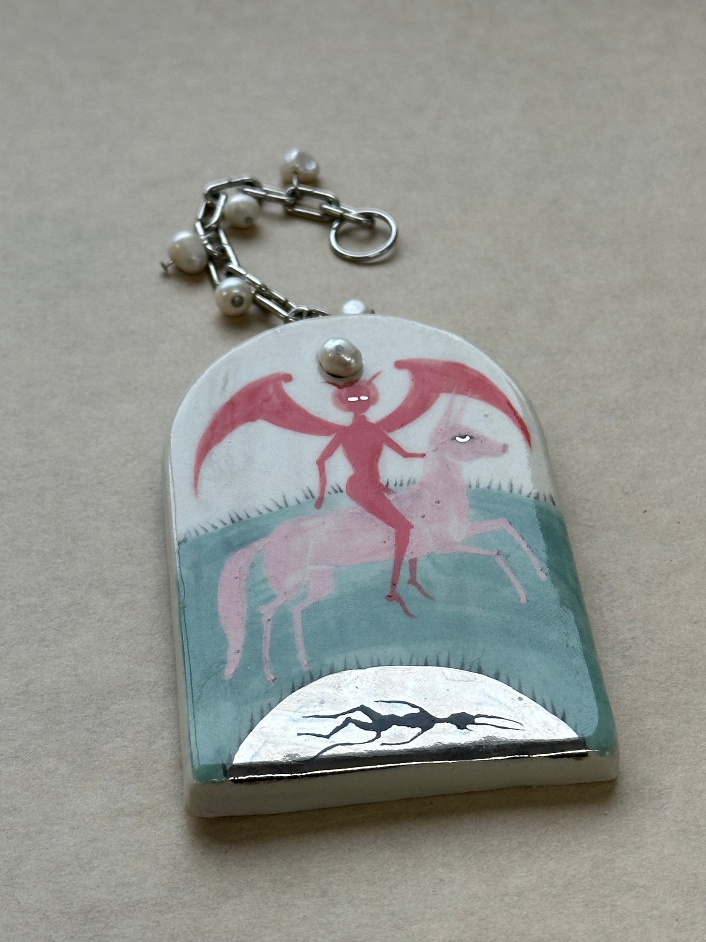 The Devil in the Pond - Ceramic Wall Charm