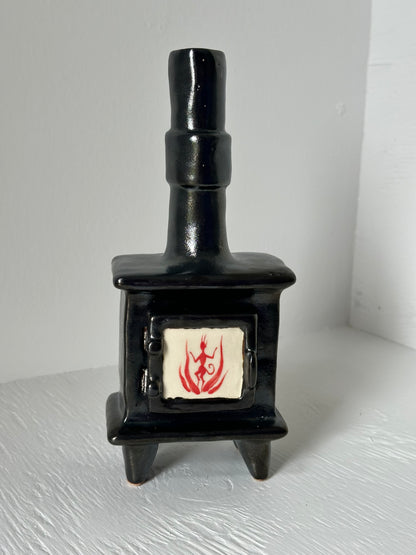 Ceramic Wood Stove - Incense Burner