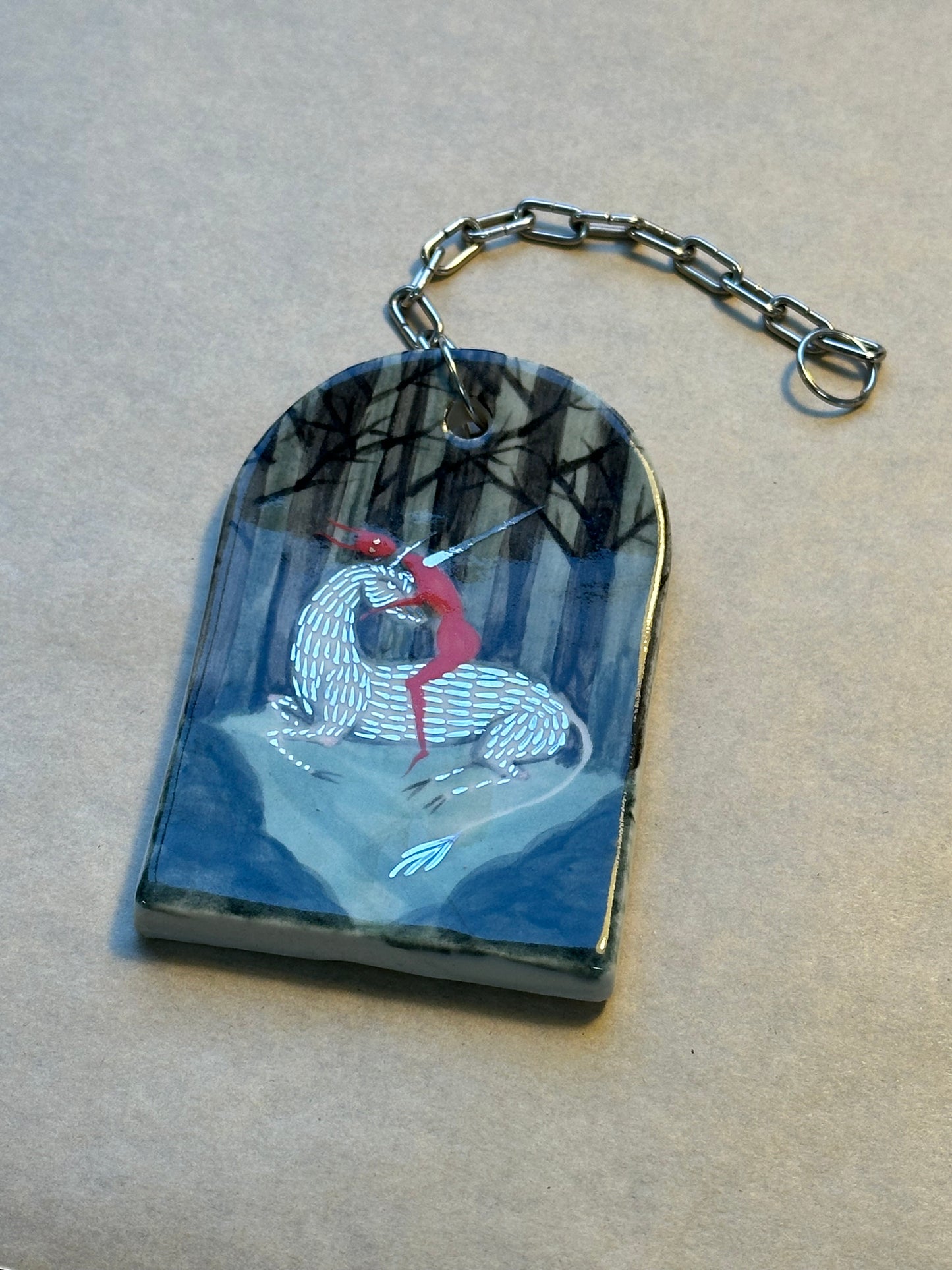 The Angry Unicorn - Ceramic Wall Charm