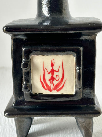 Ceramic Wood Stove - Incense Burner