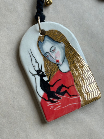 Mother and Child - Ceramic Wall Charm