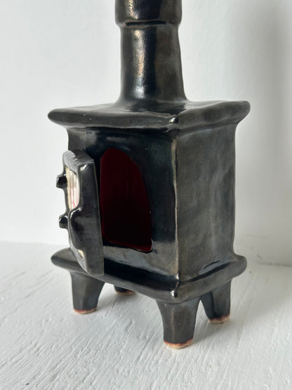 Ceramic Wood Stove - Incense Burner