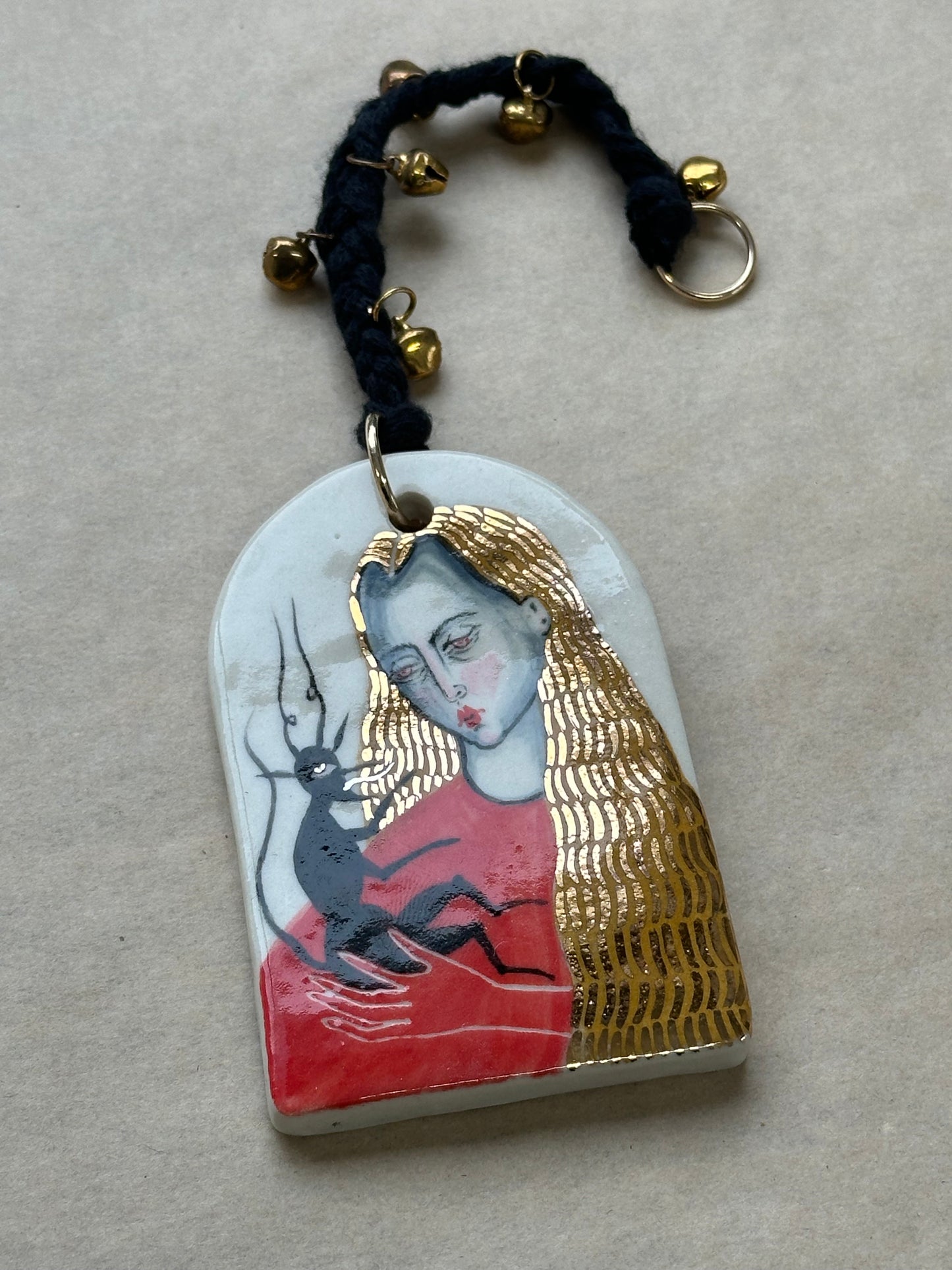 Mother and Child - Ceramic Wall Charm