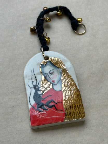 Mother and Child - Ceramic Wall Charm