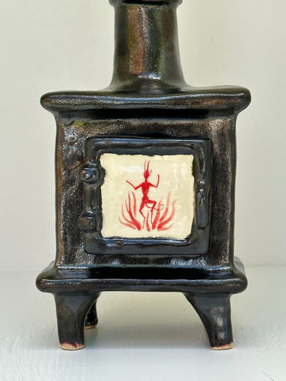 Ceramic Wood Stove - Incense Burner