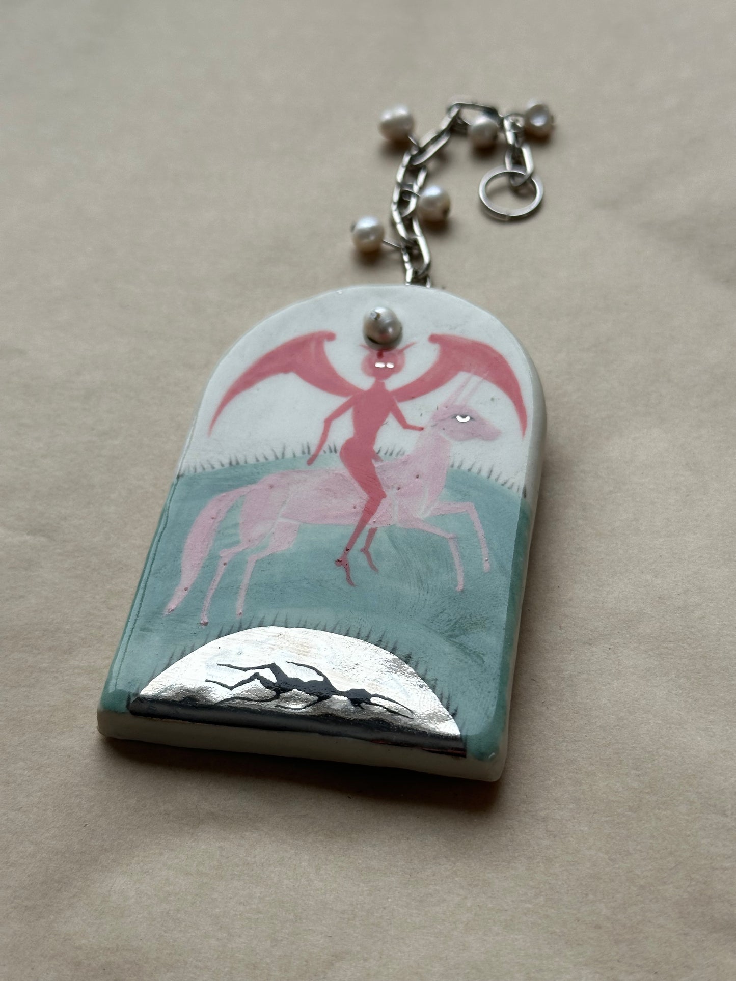 The Devil in the Pond - Ceramic Wall Charm