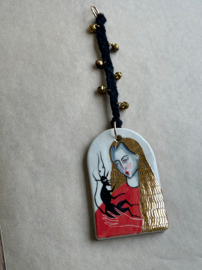 Mother and Child - Ceramic Wall Charm