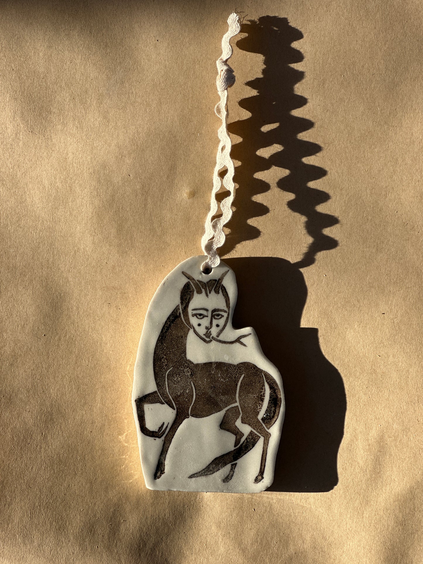 Deep Wood Wolf - Ceramic Ornament