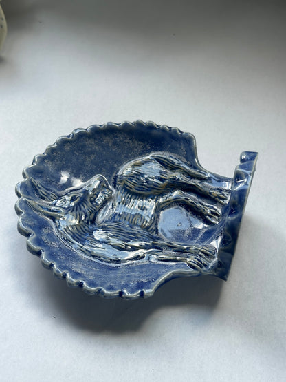 The Wolf - Wall Altar - Bubble Blue