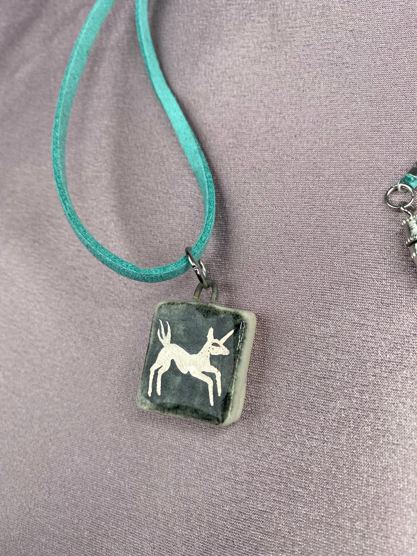 Silver Unicorn  - Charm necklace