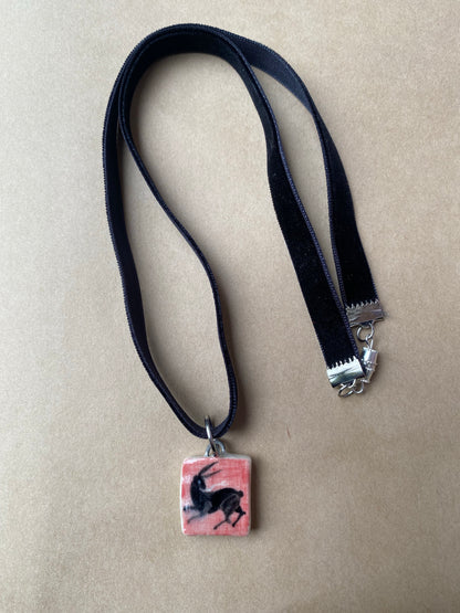 Black Hare - Charm necklace