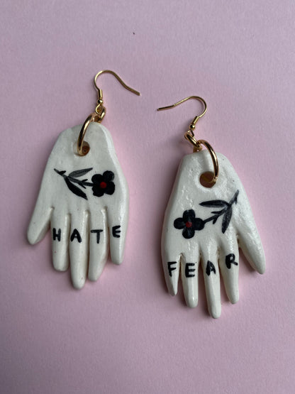 Unhelpful Hands - Ceramic Earrings