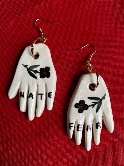 Unhelpful Hands - Ceramic Earrings