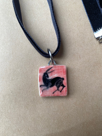 Black Hare - Charm necklace